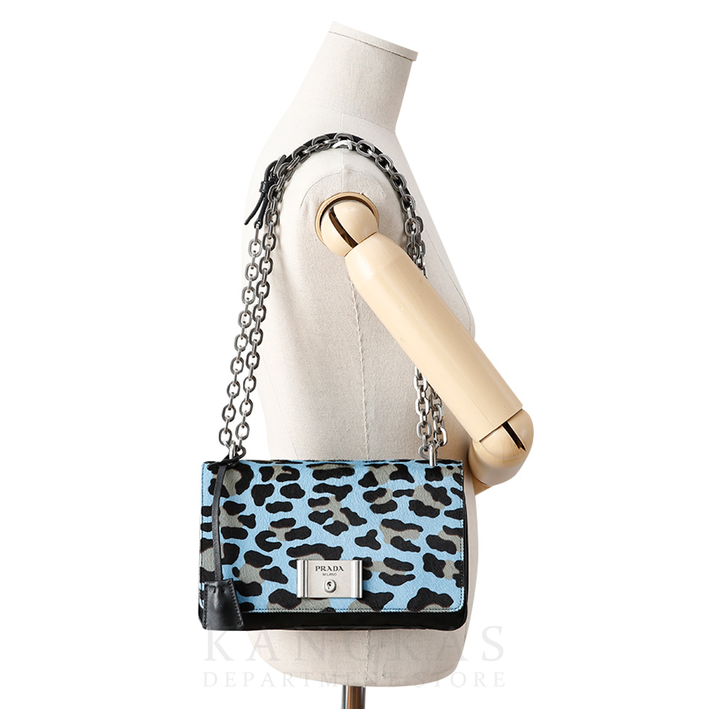 PRADA(USED)프라다 1BD009 레오파드 송치 테수토 체인 숄더백
