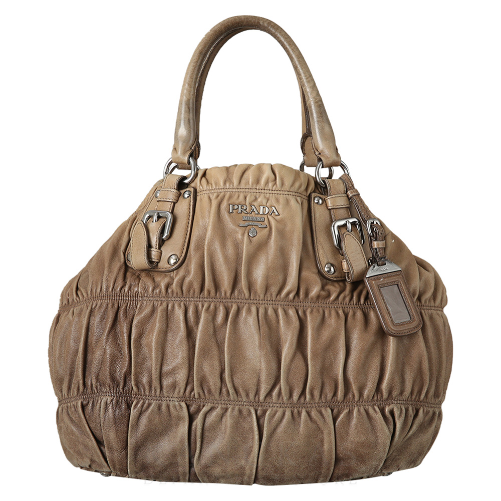 PRADA(USED)프라다 고프레 레더 숄더백