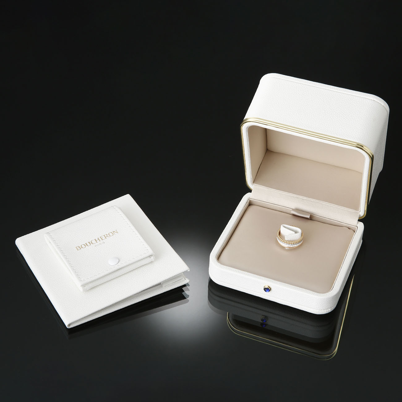 Boucheron(USED)부쉐론 콰트로 화이트 에디션 스몰 링  #55