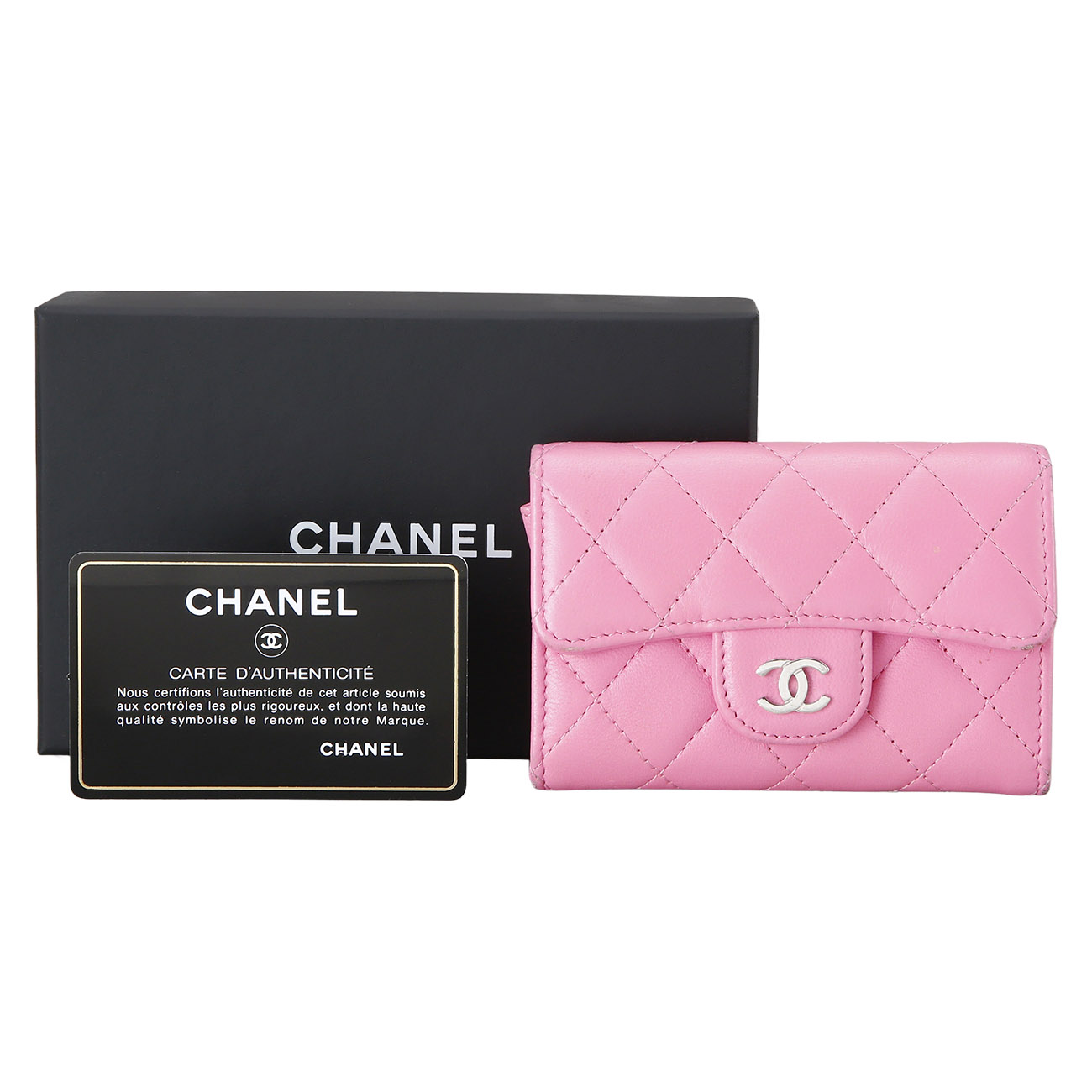 CHANEL(USED)샤넬 램스킨 클래식 카드 홀더