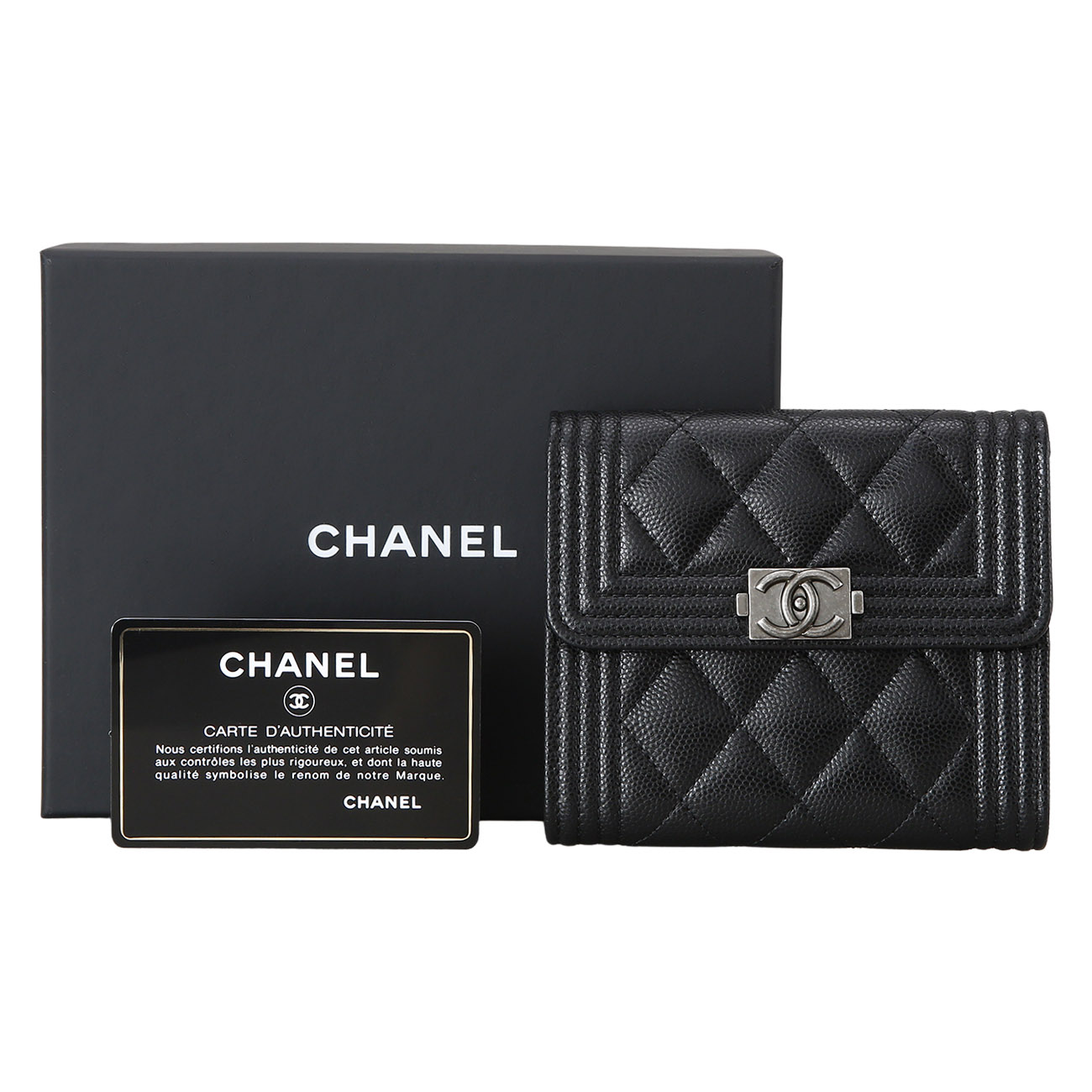 CHANEL(USED)샤넬 캐비어 보이샤넬 반지갑