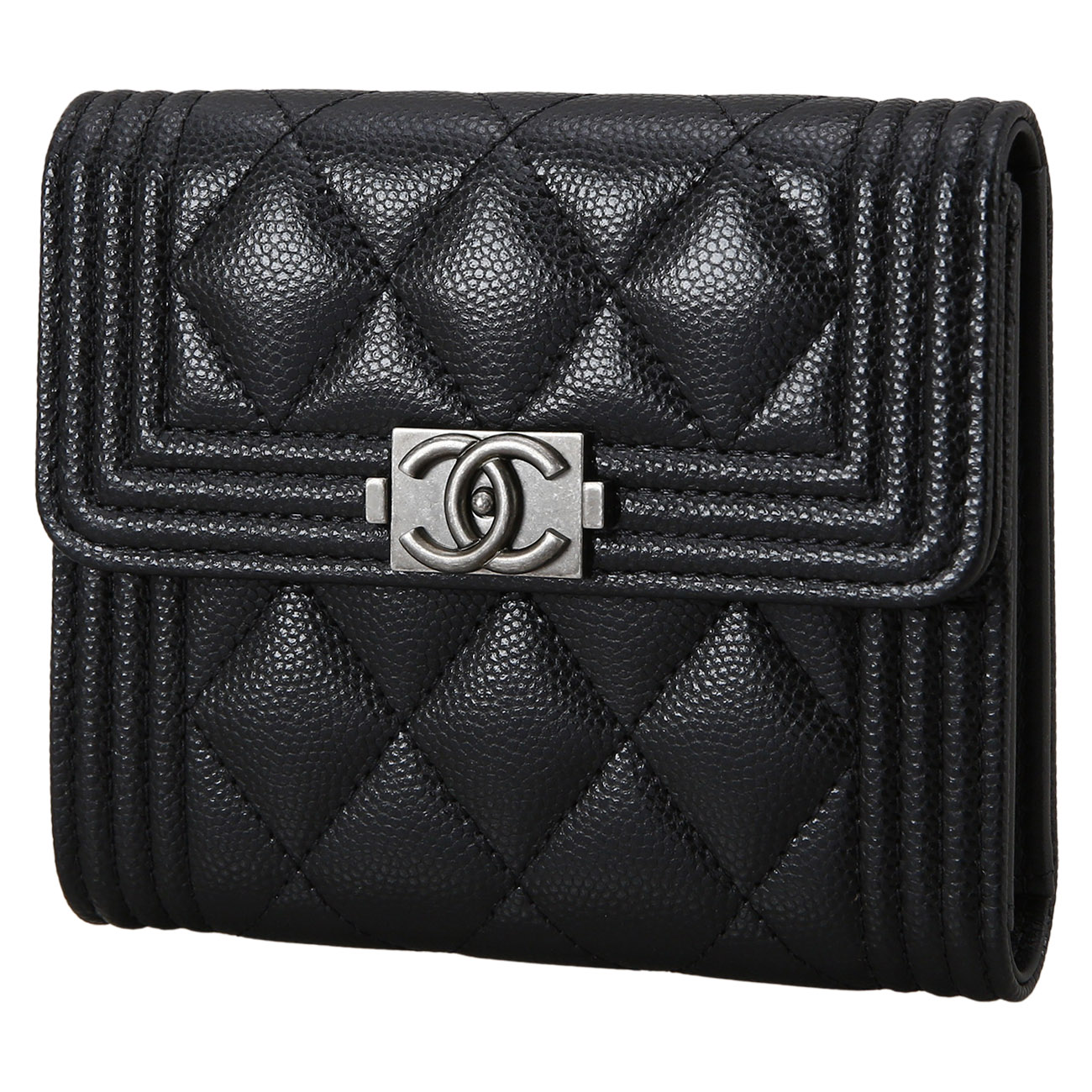 CHANEL(USED)샤넬 캐비어 보이샤넬 반지갑
