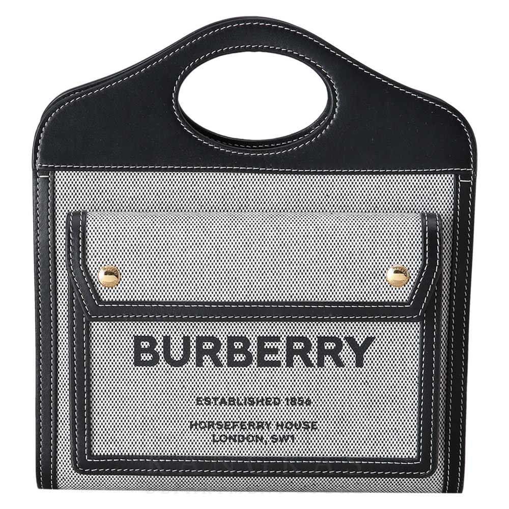 BURBERRY(USED)버버리 미니 트라이톤 코튼 캔버스 레더 포켓 백