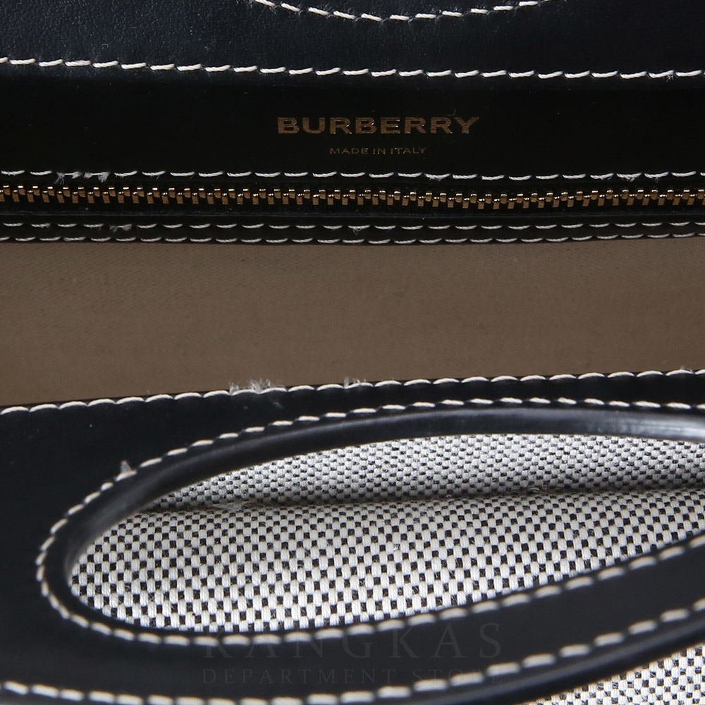 BURBERRY(USED)버버리 미니 트라이톤 코튼 캔버스 레더 포켓 백