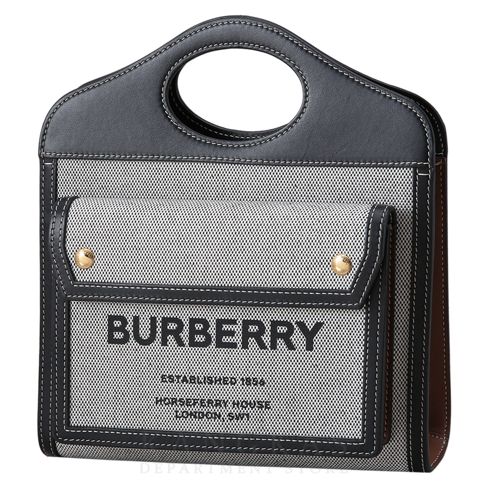 BURBERRY(USED)버버리 미니 트라이톤 코튼 캔버스 레더 포켓 백