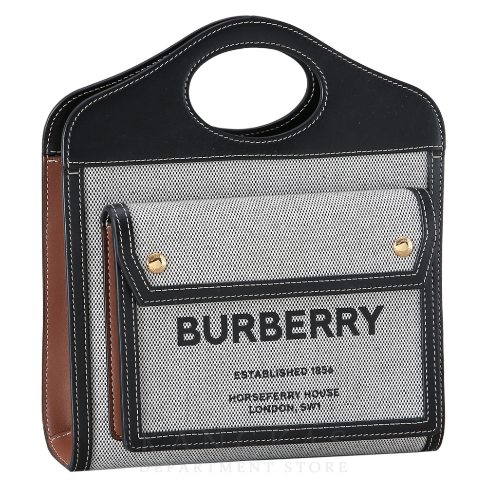 BURBERRY(USED)버버리 미니 트라이톤 코튼 캔버스 레더 포켓 백