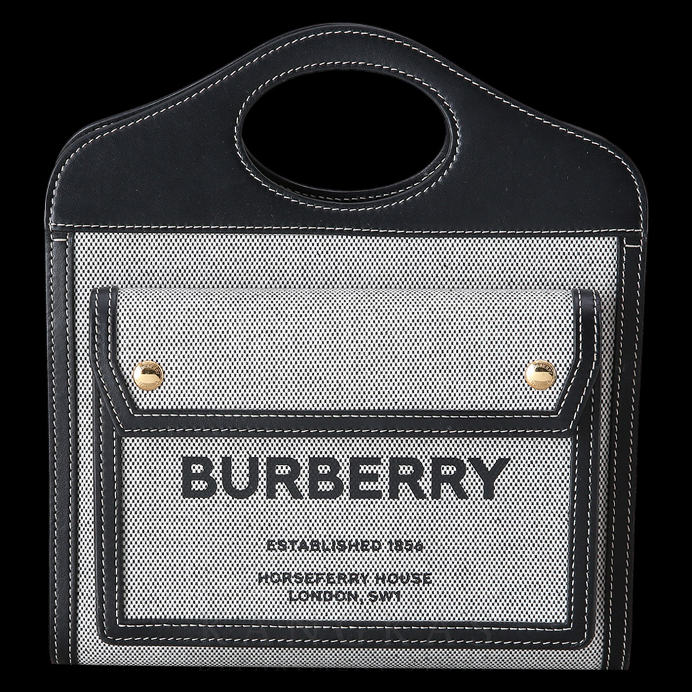 BURBERRY(USED)버버리 미니 트라이톤 코튼 캔버스 레더 포켓 백