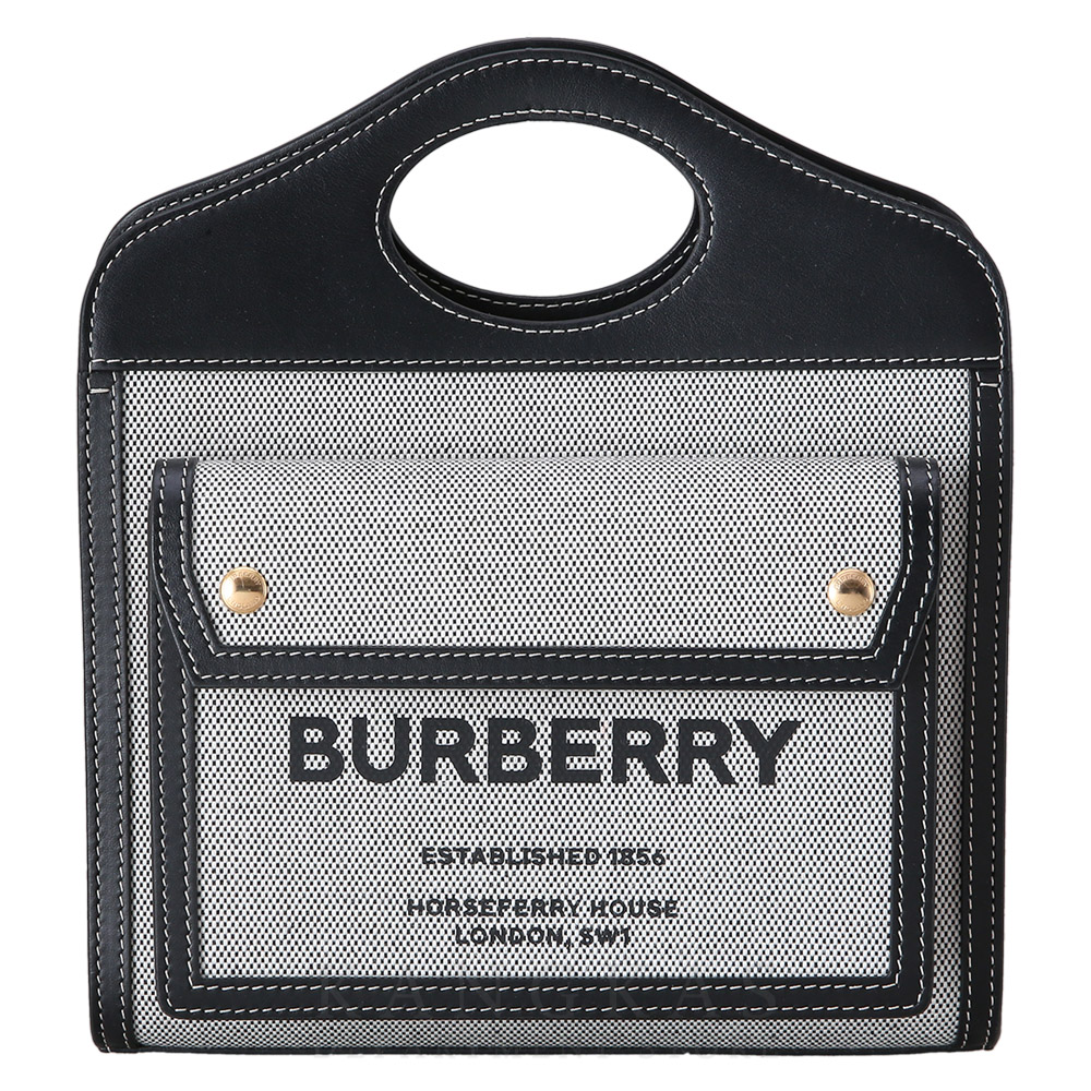 BURBERRY(USED)버버리 투톤 캔버스 프레야 토트백