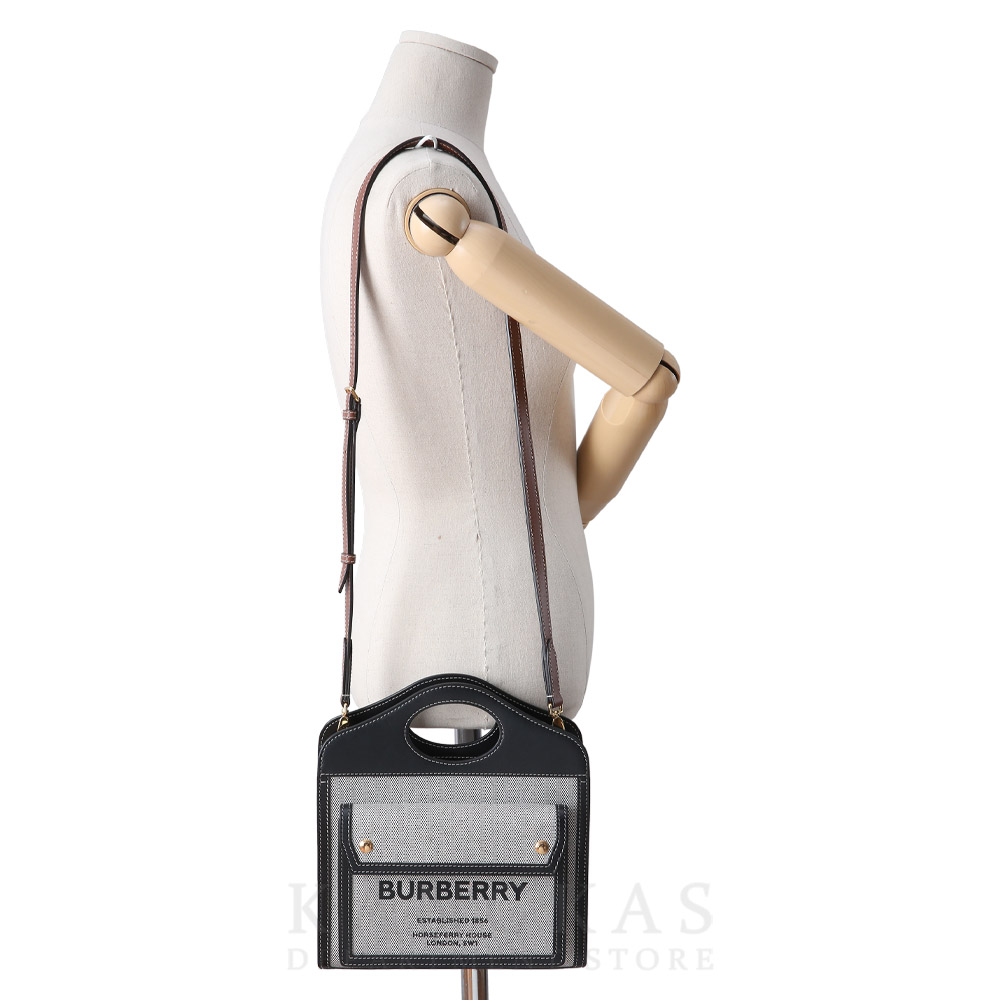 BURBERRY(USED)버버리 투톤 캔버스 프레야 토트백