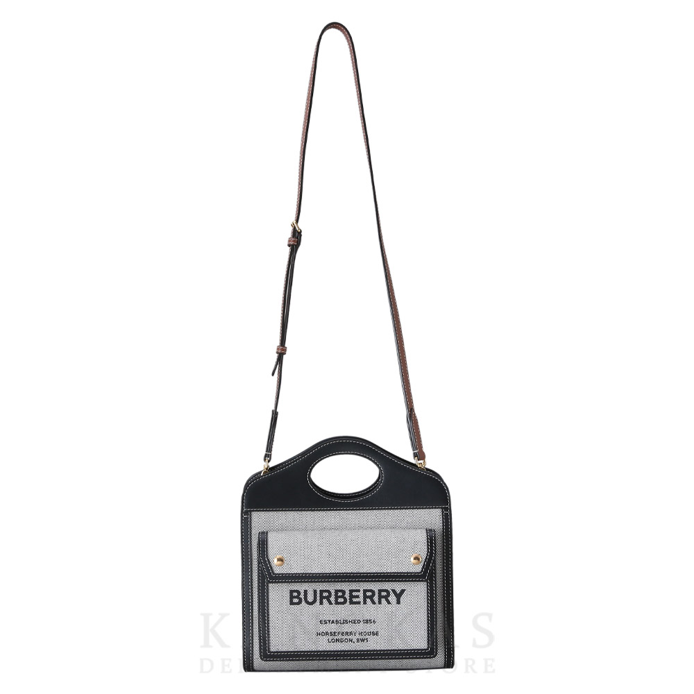BURBERRY(USED)버버리 투톤 캔버스 프레야 토트백