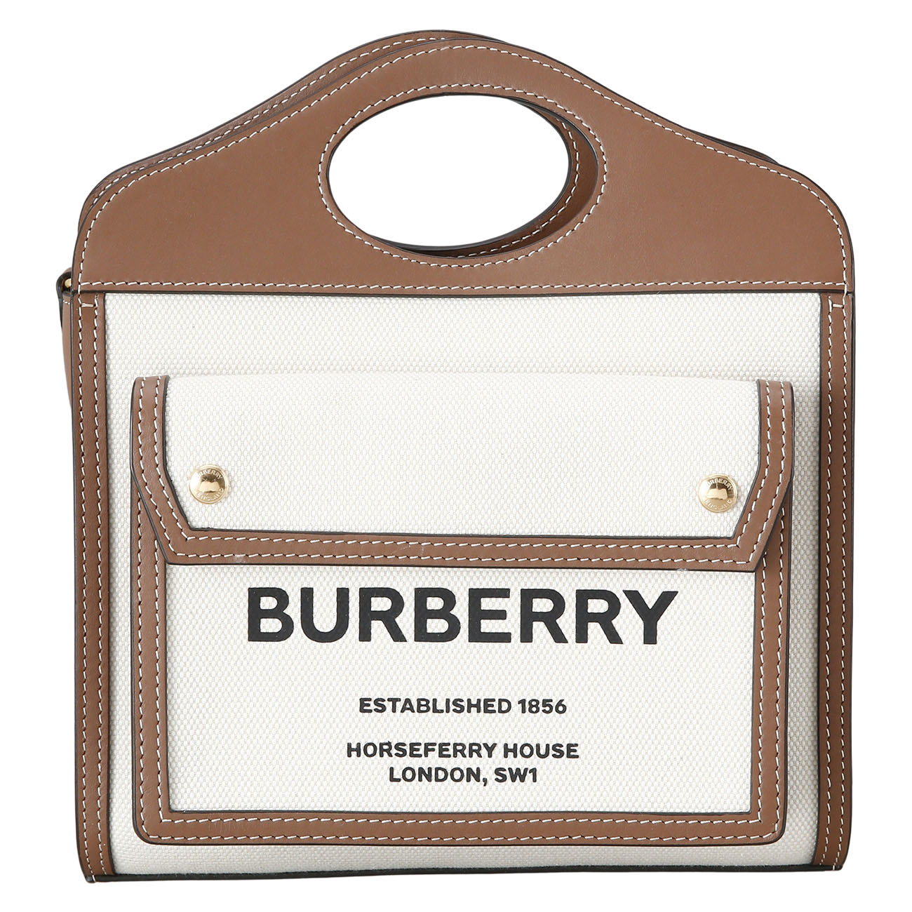 BURBERRY(USED)버버리 투톤 캔버스 프레야 토트백
