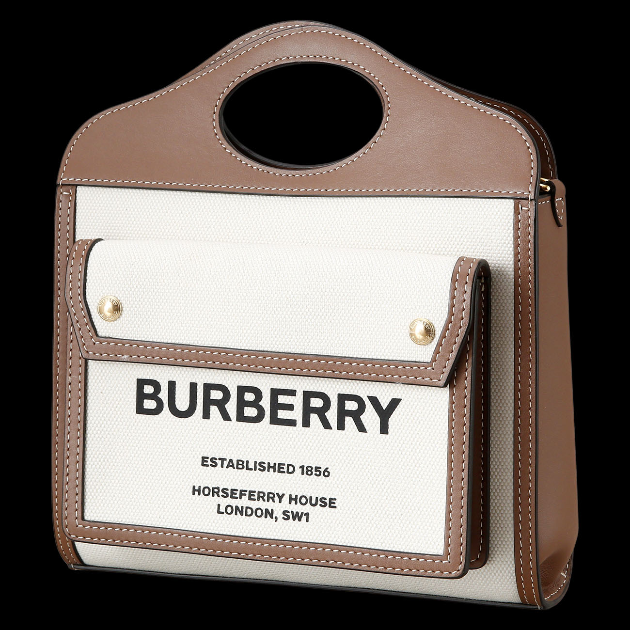 BURBERRY(USED)버버리 투톤 캔버스 프레야 토트백