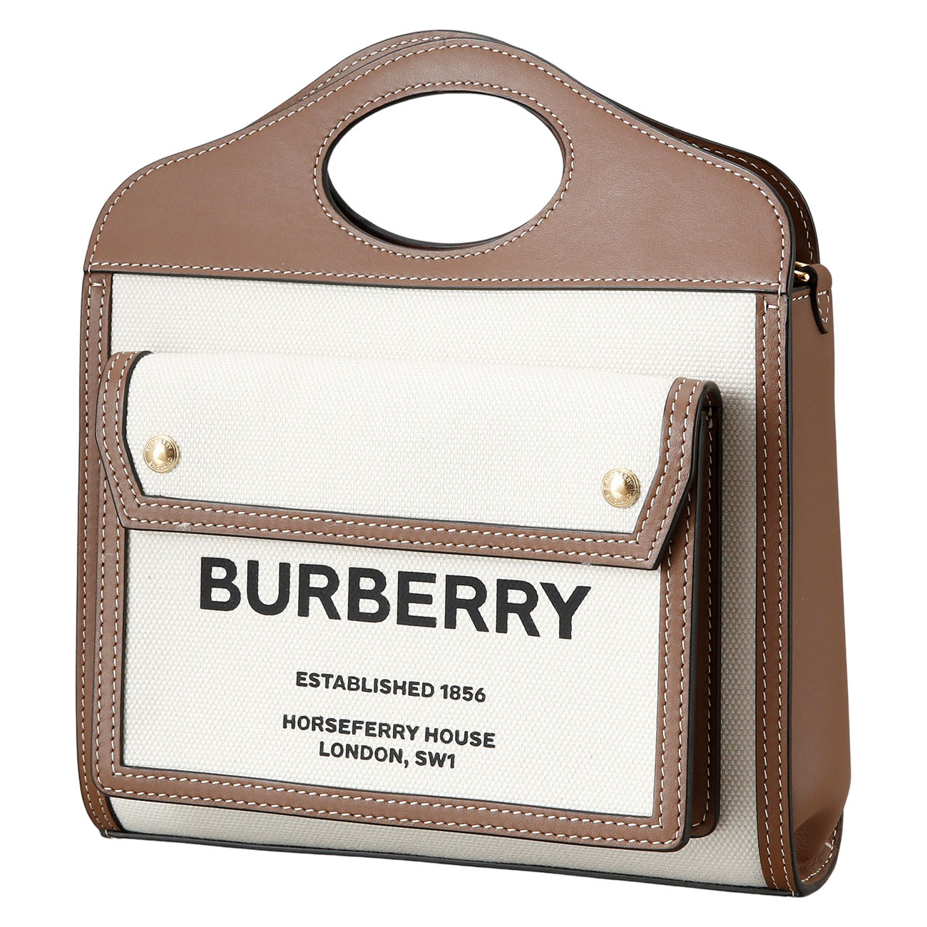 BURBERRY(USED)버버리 투톤 캔버스 프레야 토트백