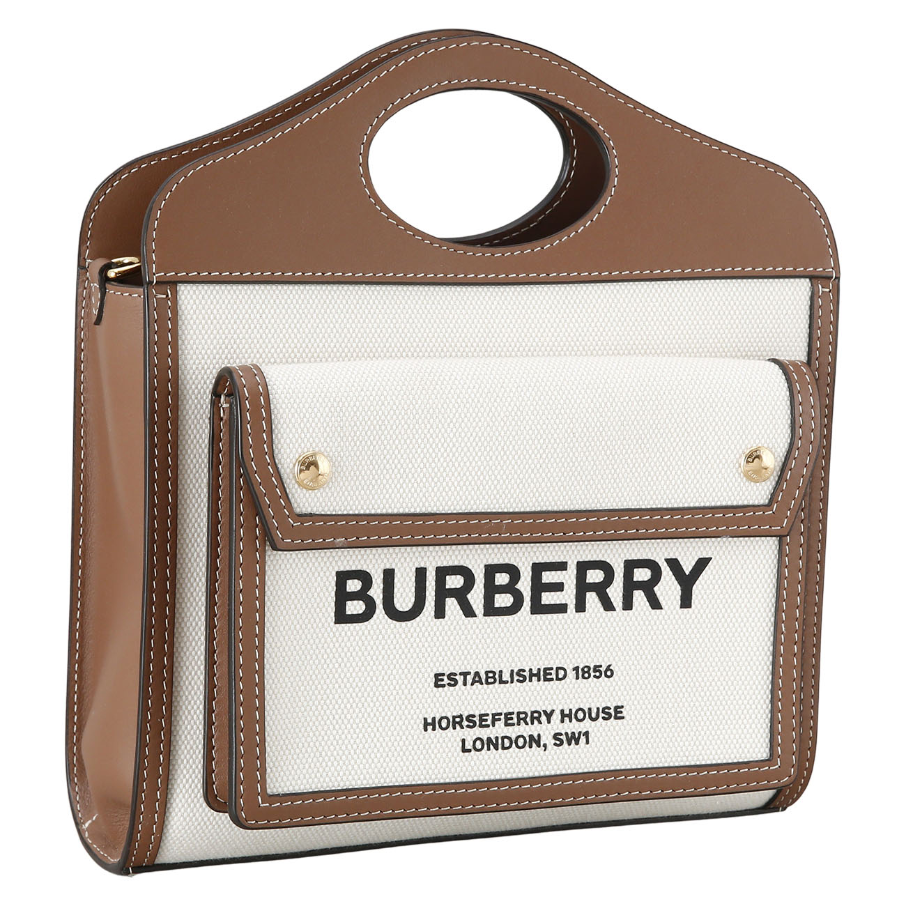 BURBERRY(USED)버버리 투톤 캔버스 프레야 토트백