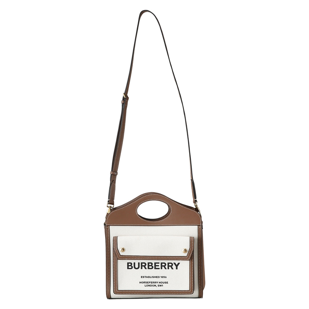 BURBERRY(USED)버버리 투톤 캔버스 프레야 토트백