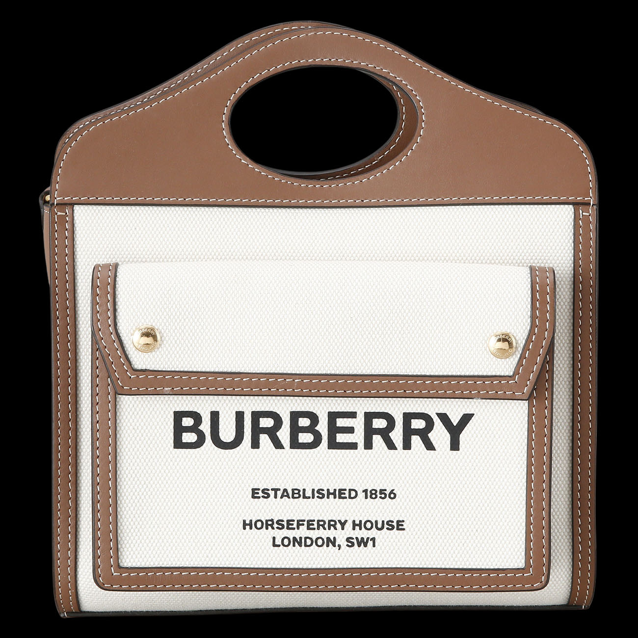 BURBERRY(USED)버버리 투톤 캔버스 프레야 토트백
