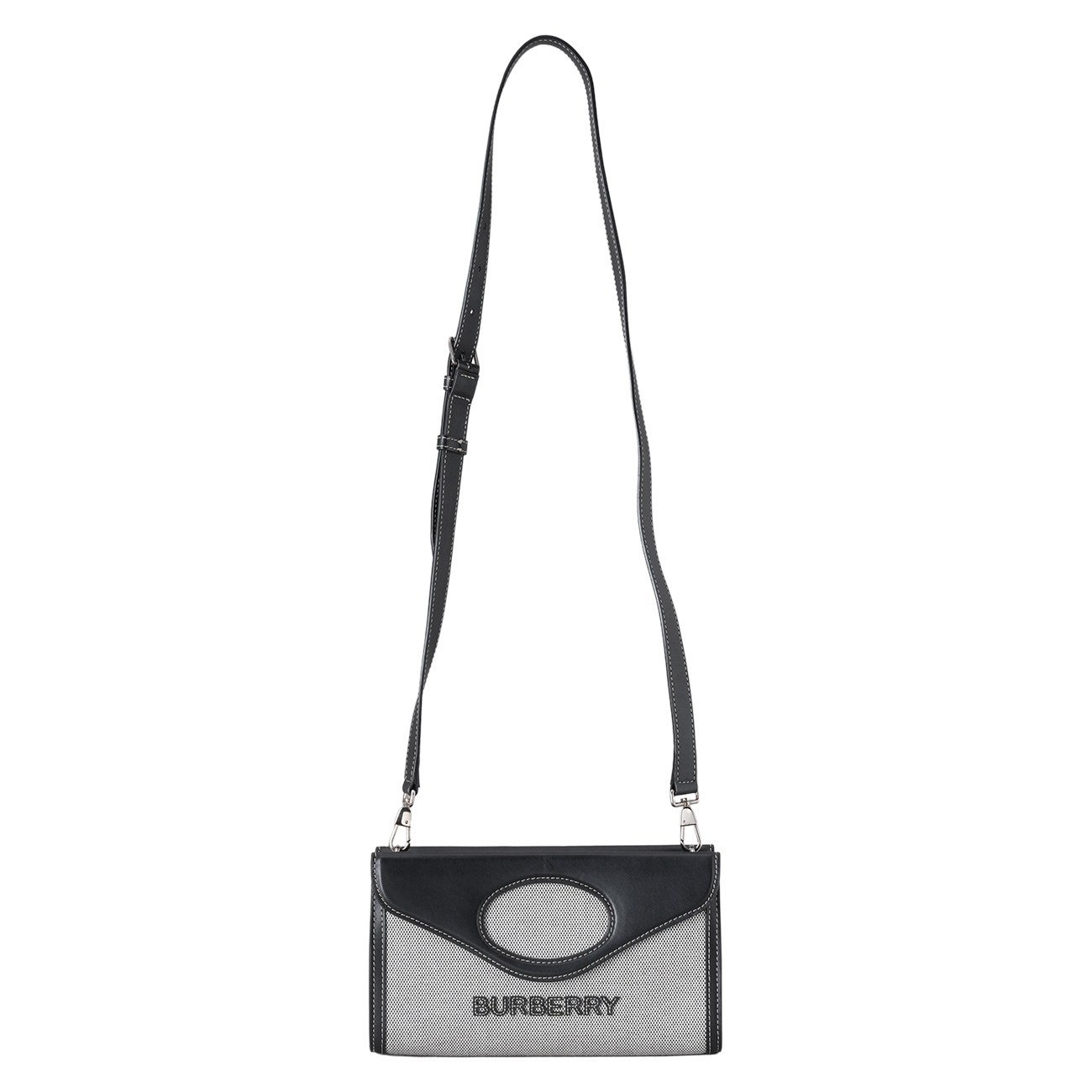 BURBERRY(USED)버버리 8039506 캔버스 레더 폴드오버백