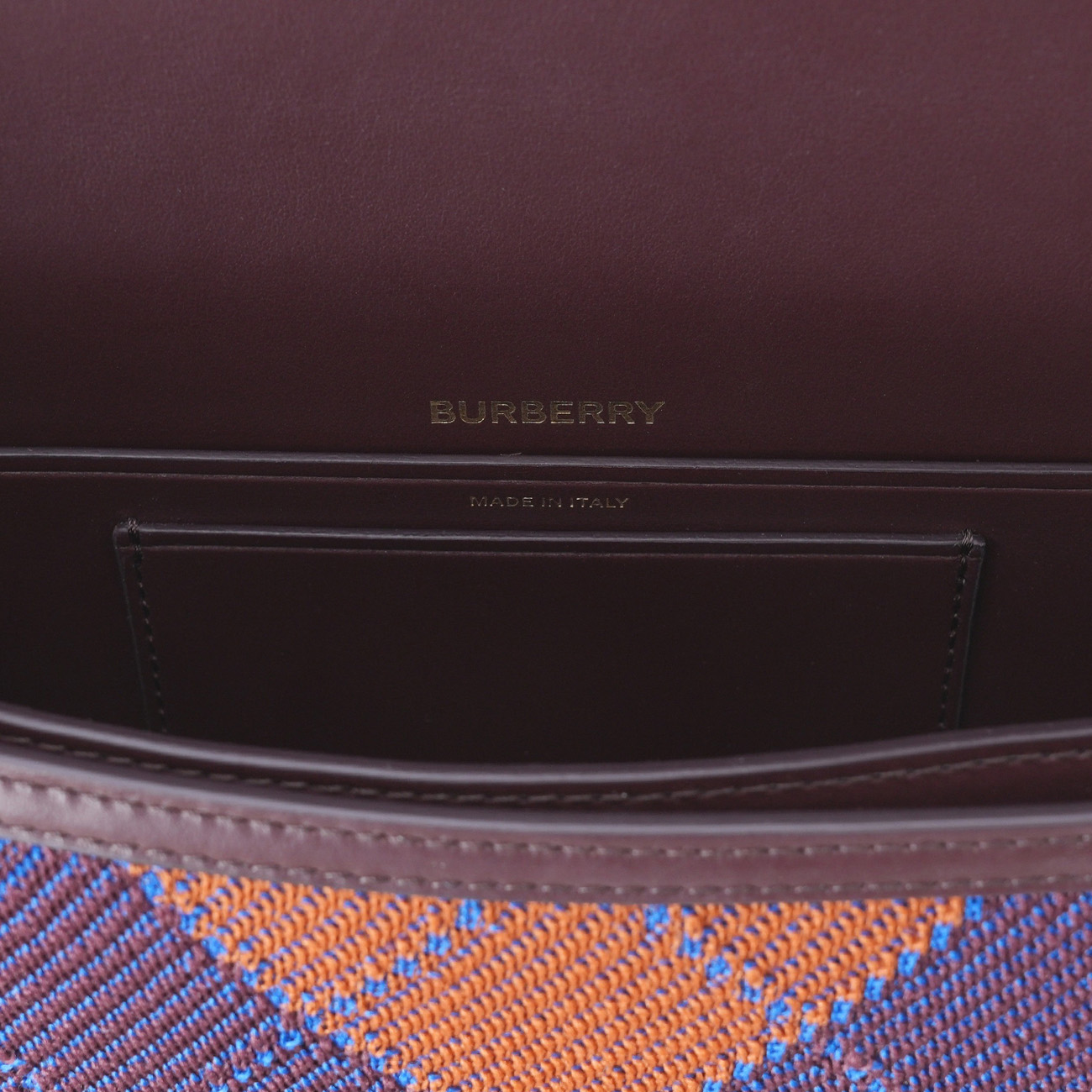 BURBERRY(USED)버버리 아가일니트 레더 스몰 올림피아 숄더백