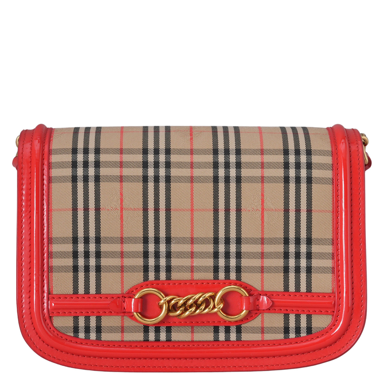 BURBERRY(USED)버버리 4078221 빈티지 체크 링크 체인 숄더백