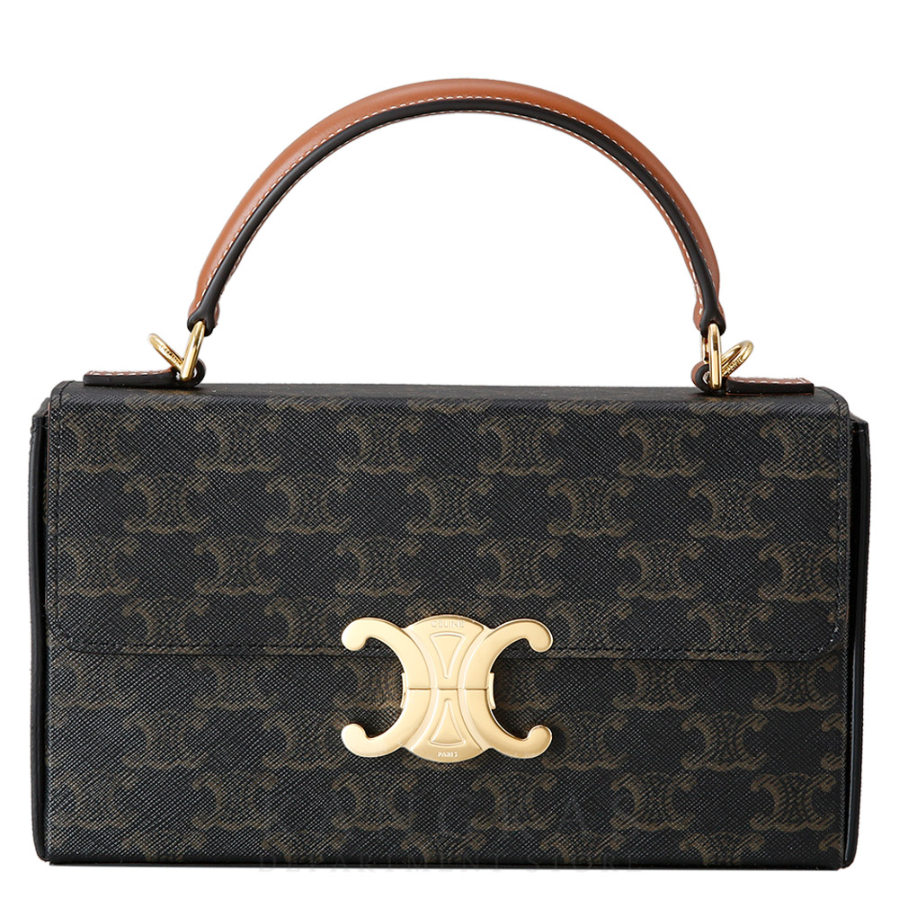 CELINE(USED)셀린느 트리오페 캔버스 박스 탑 핸들겸 숄더백