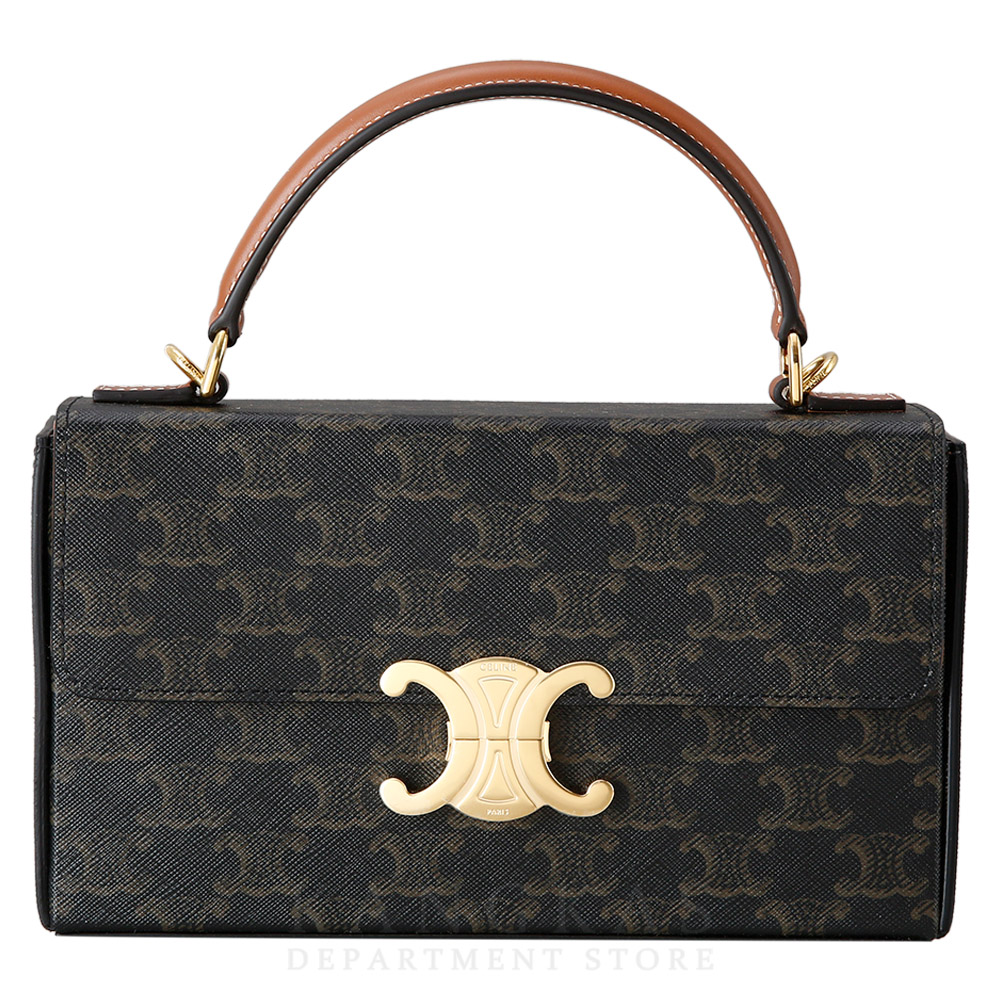 CELINE(USED)셀린느 트리오페 캔버스 박스 탑 핸들겸 숄더백