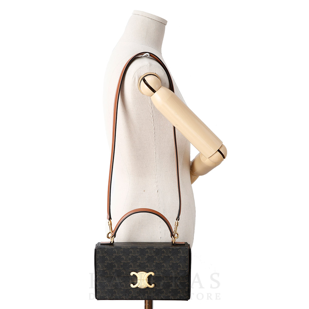 CELINE(USED)셀린느 트리오페 캔버스 박스 탑 핸들겸 숄더백