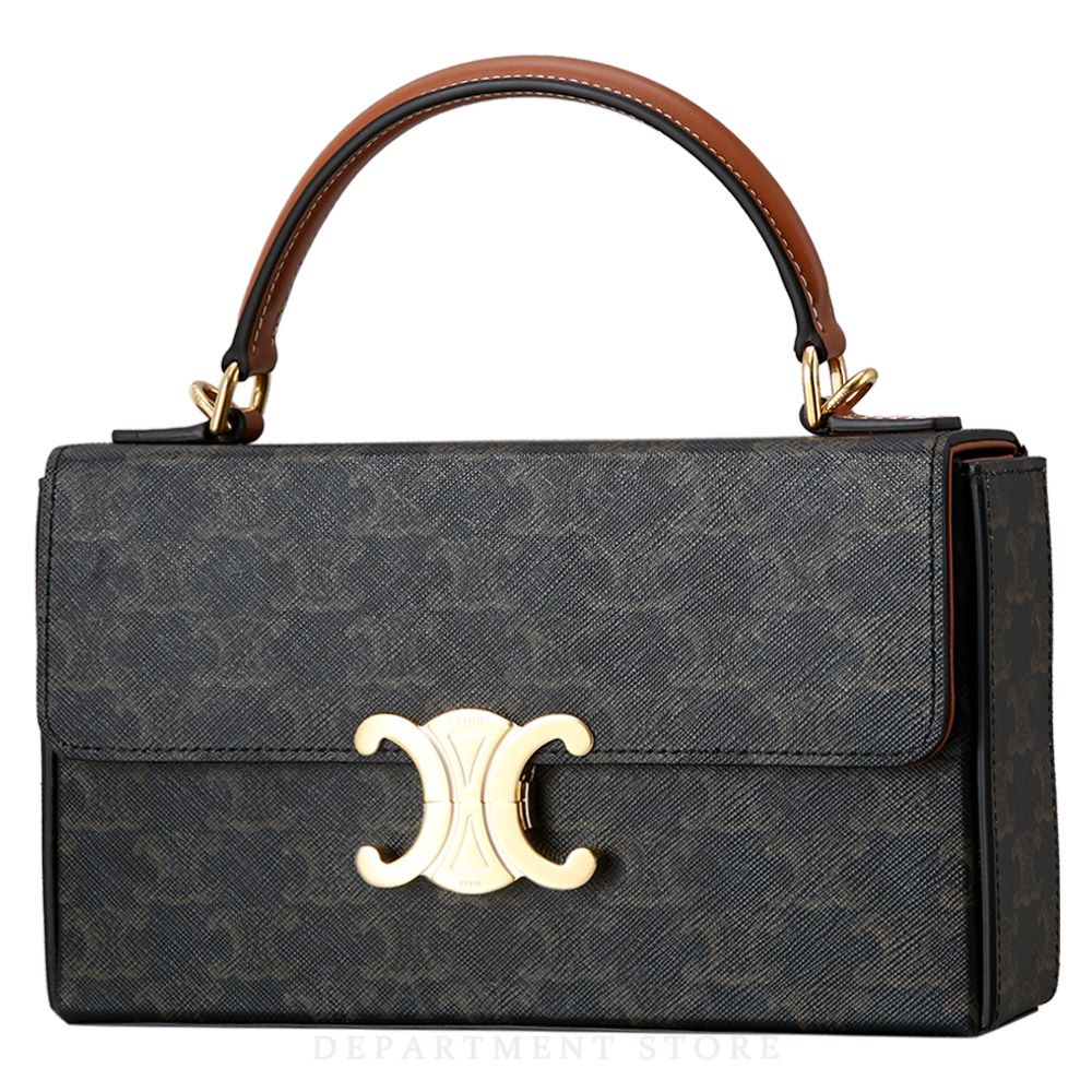 CELINE(USED)셀린느 트리오페 캔버스 박스 탑 핸들겸 숄더백