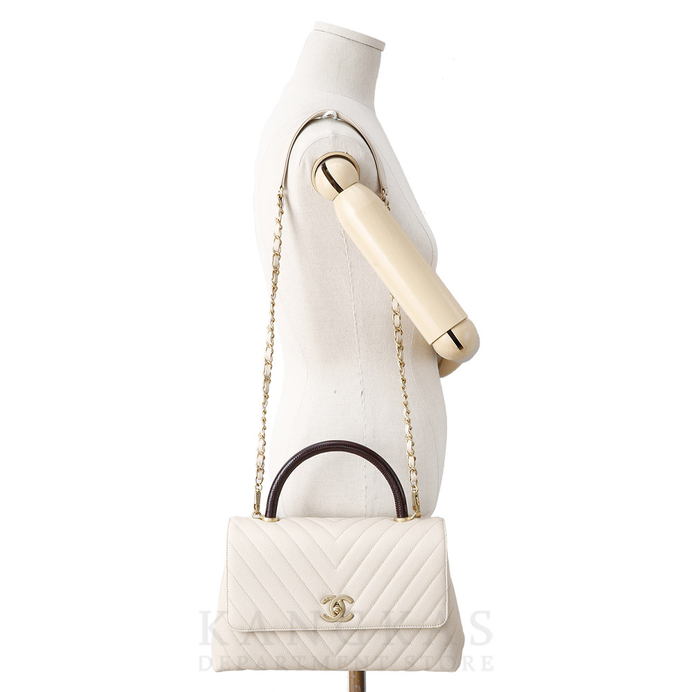 CHANEL(USED)샤넬 쉐브론 코코핸들 미디움