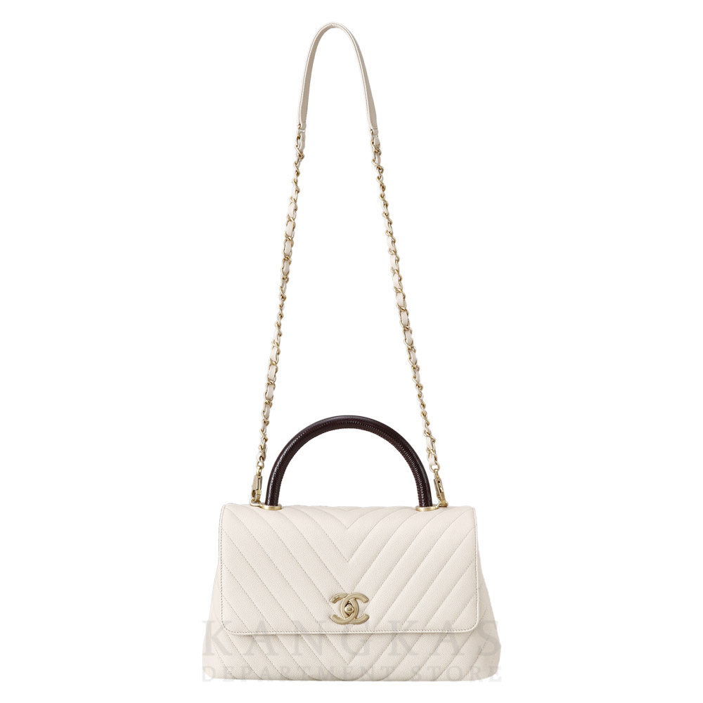 CHANEL(USED)샤넬 쉐브론 코코핸들 미디움