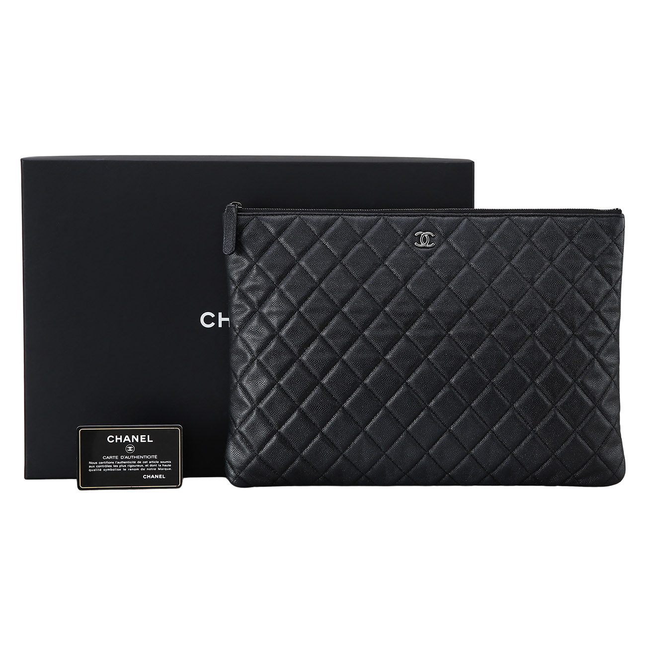 CHANEL(USED)샤넬 클래식 캐비어 클러치 라지