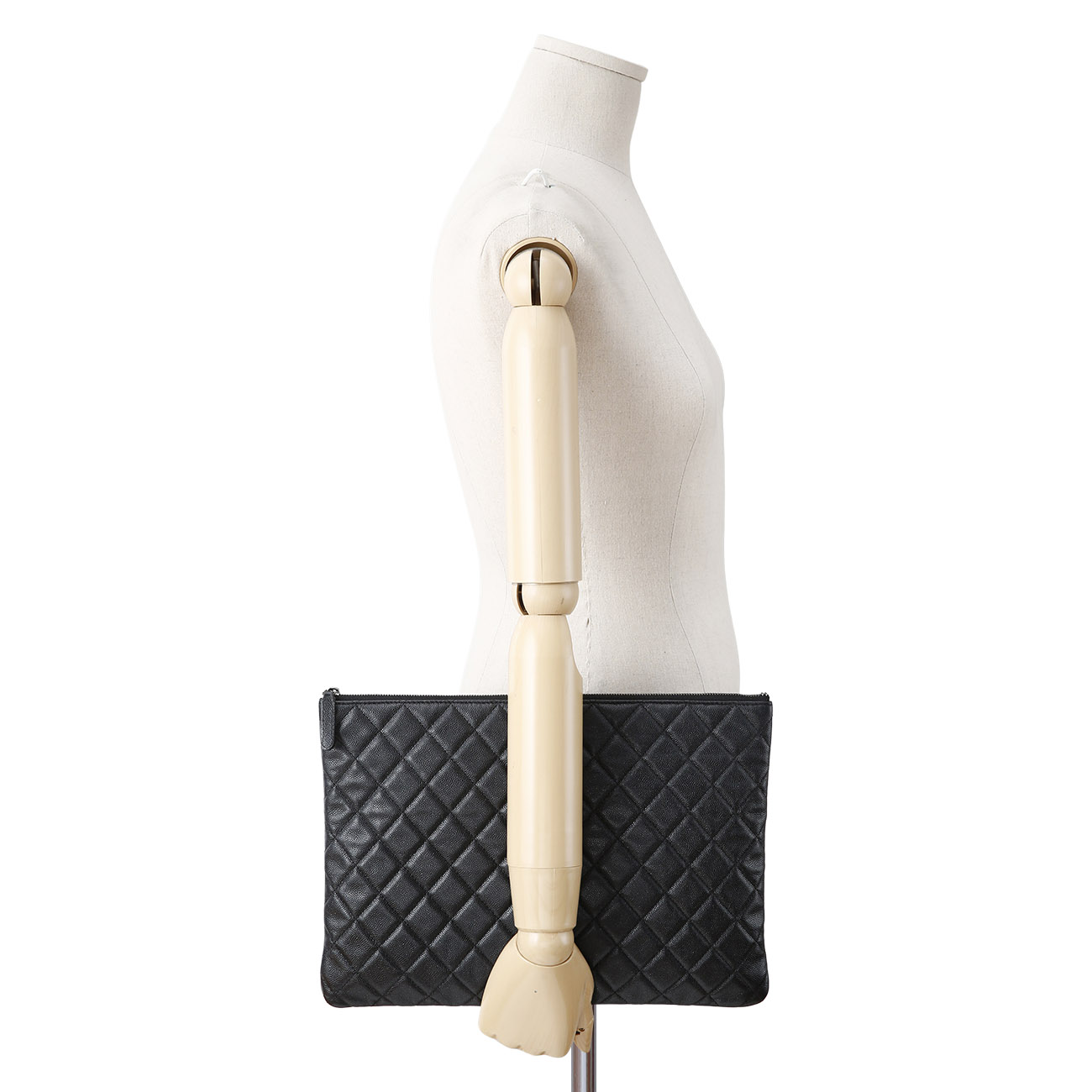 CHANEL(USED)샤넬 클래식 캐비어 클러치 라지