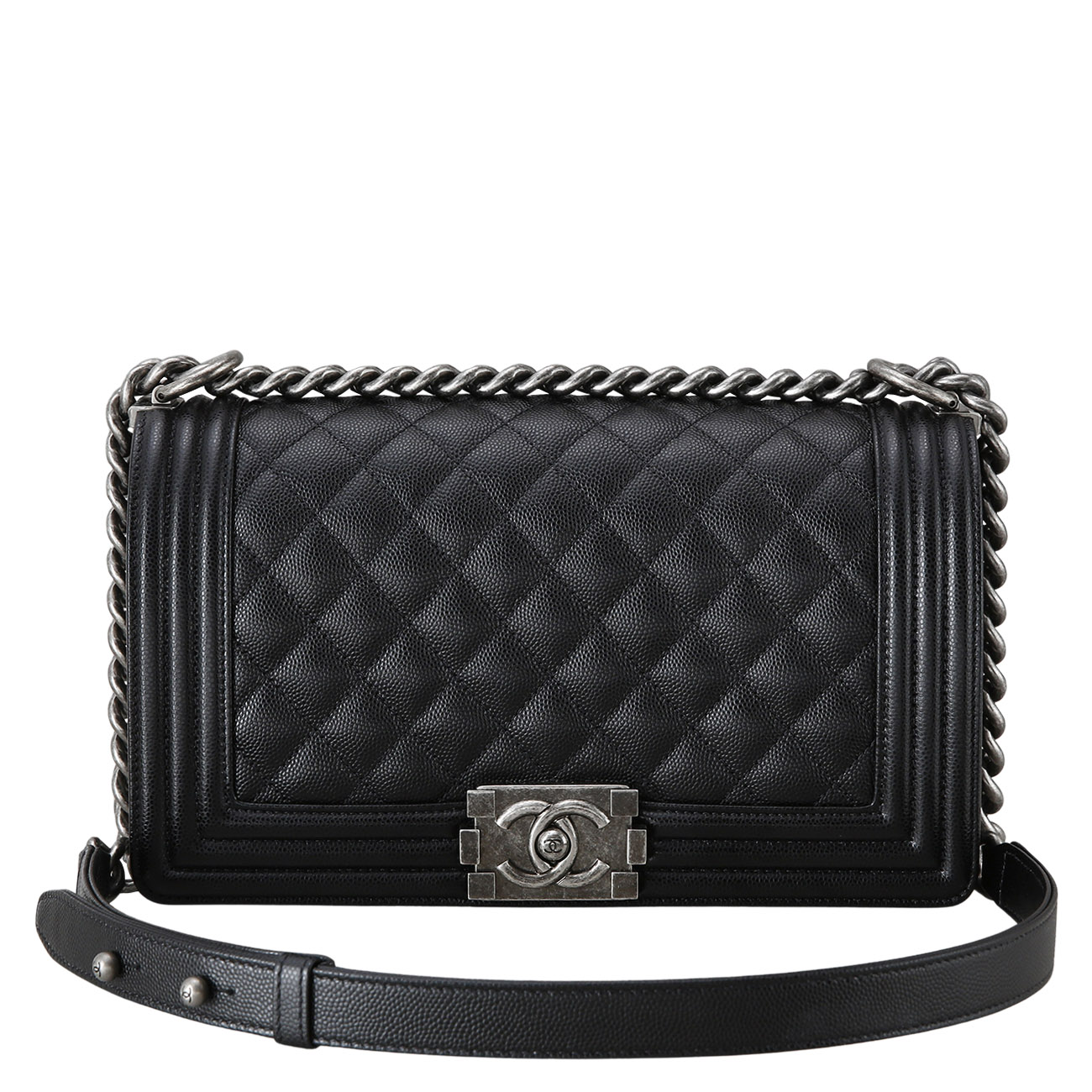 CHANEL(USED)샤넬 캐비어 보이샤넬 미듐