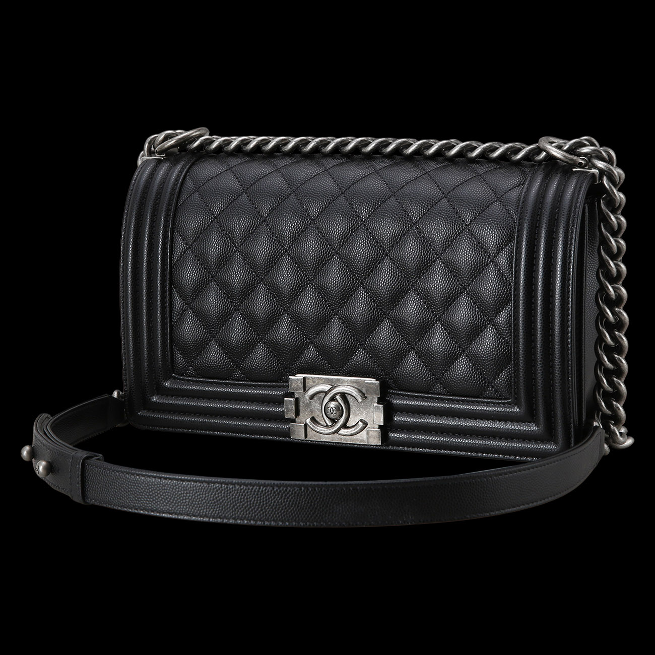 CHANEL(USED)샤넬 캐비어 보이샤넬 미듐
