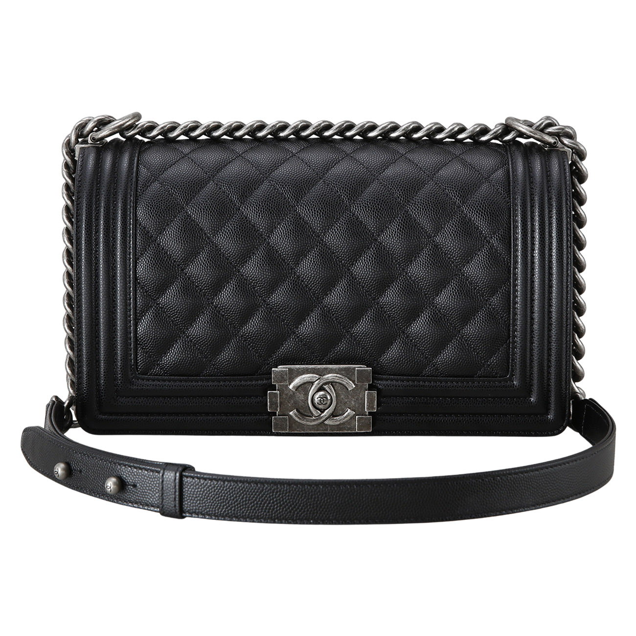 CHANEL(USED)샤넬 캐비어 보이샤넬 미듐