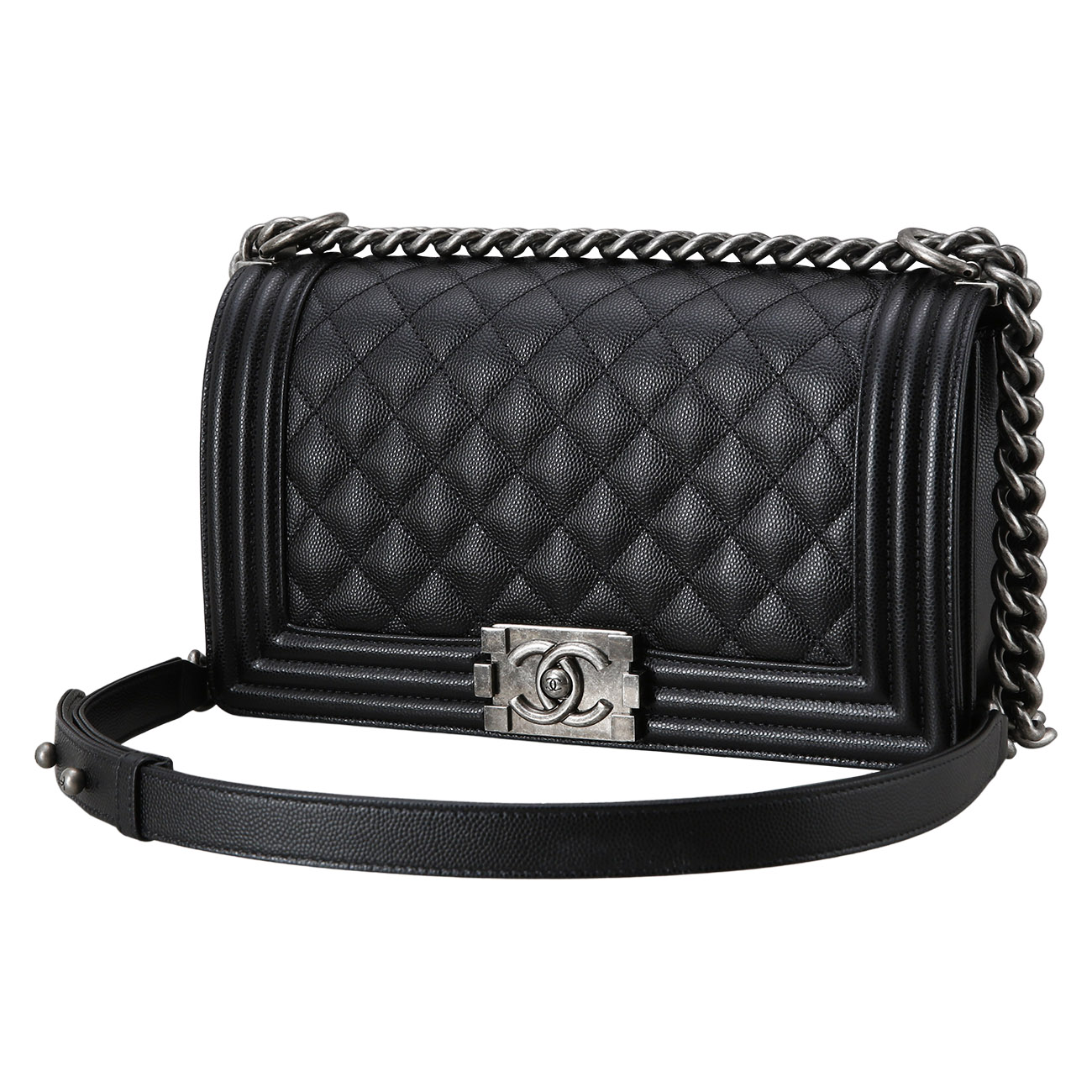 CHANEL(USED)샤넬 캐비어 보이샤넬 미듐