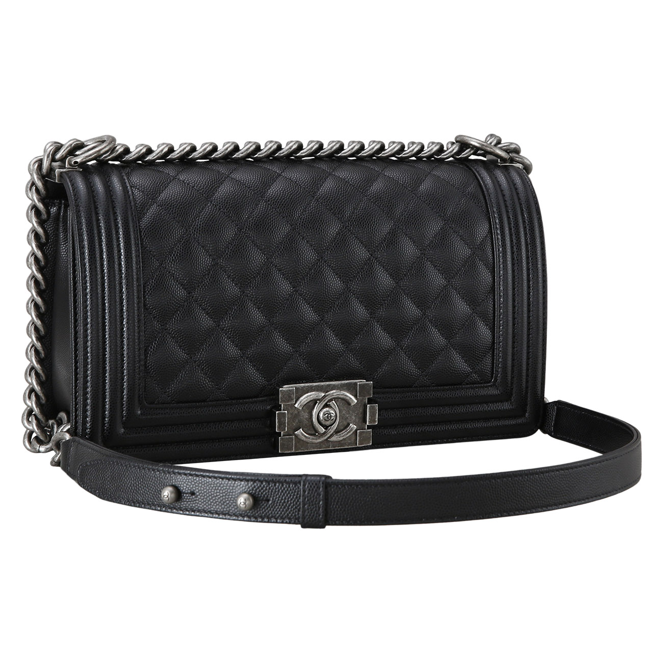 CHANEL(USED)샤넬 캐비어 보이샤넬 미듐
