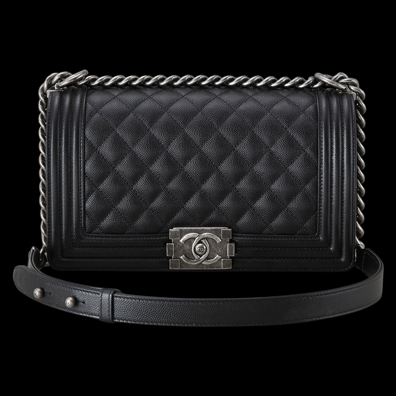 CHANEL(USED)샤넬 캐비어 보이샤넬 미듐