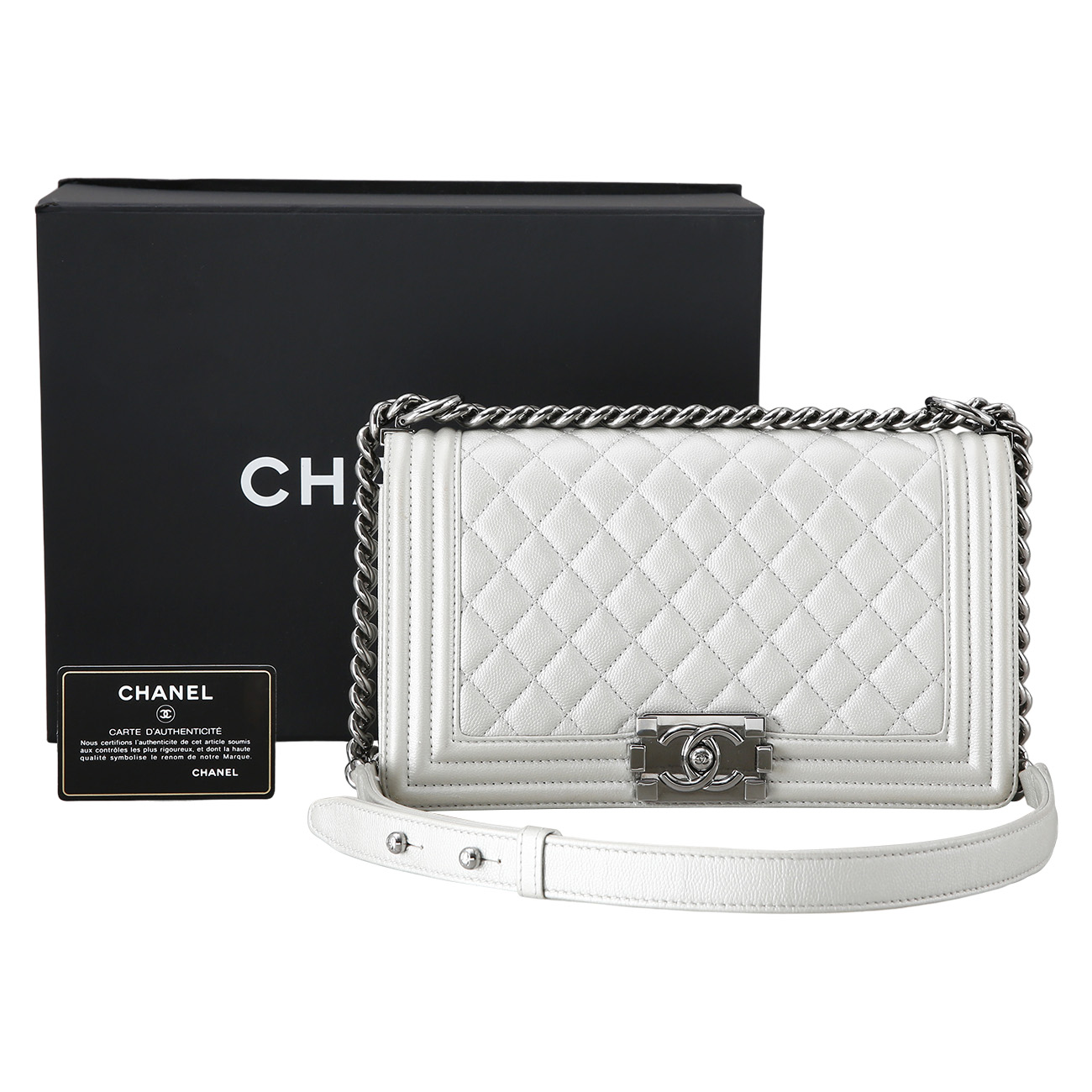 CHANEL(USED)샤넬 보이샤넬 캐비어 미듐