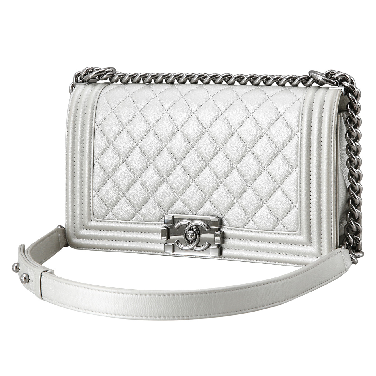 CHANEL(USED)샤넬 보이샤넬 캐비어 미듐