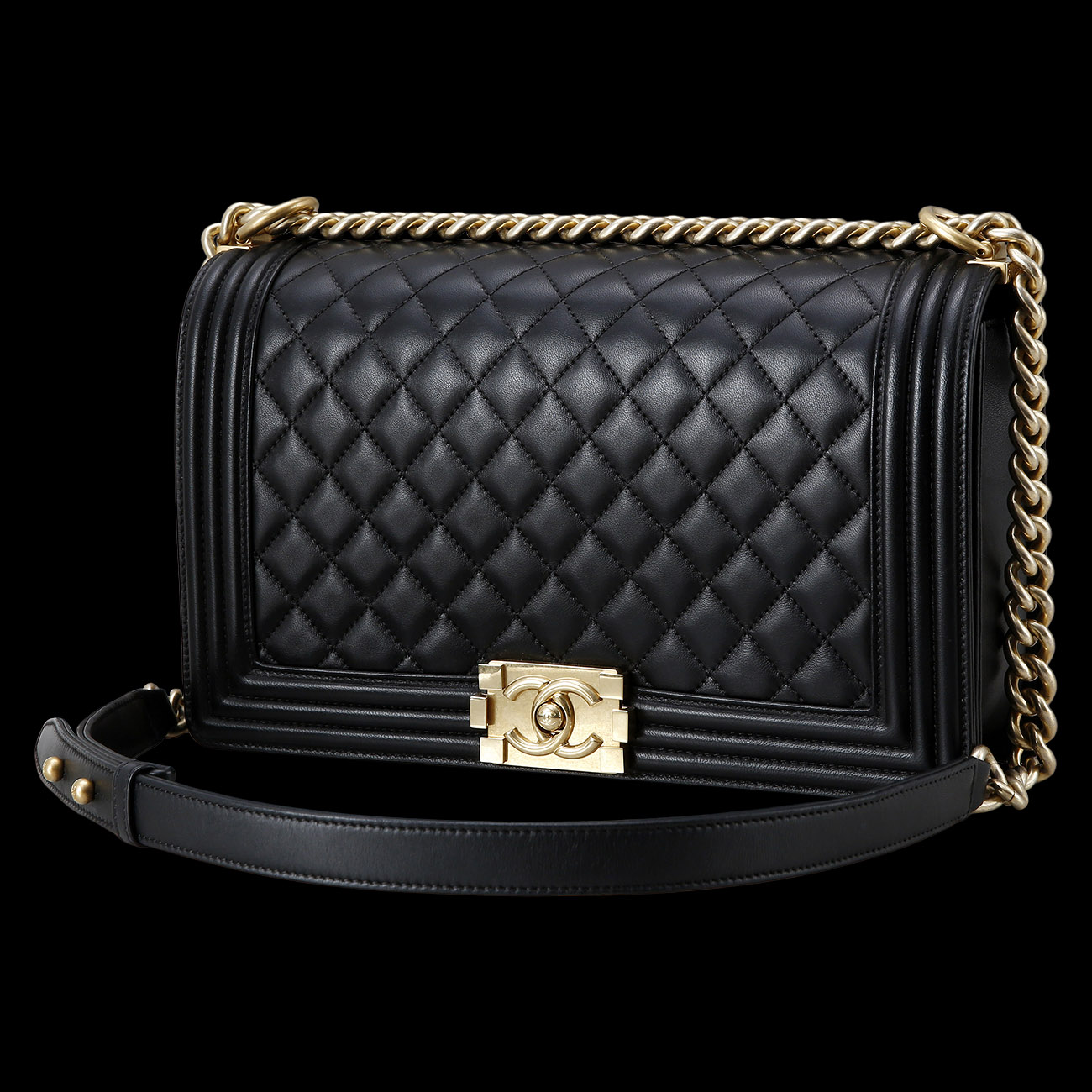 CHANEL(USED)샤넬 보이샤넬 램스킨 라지