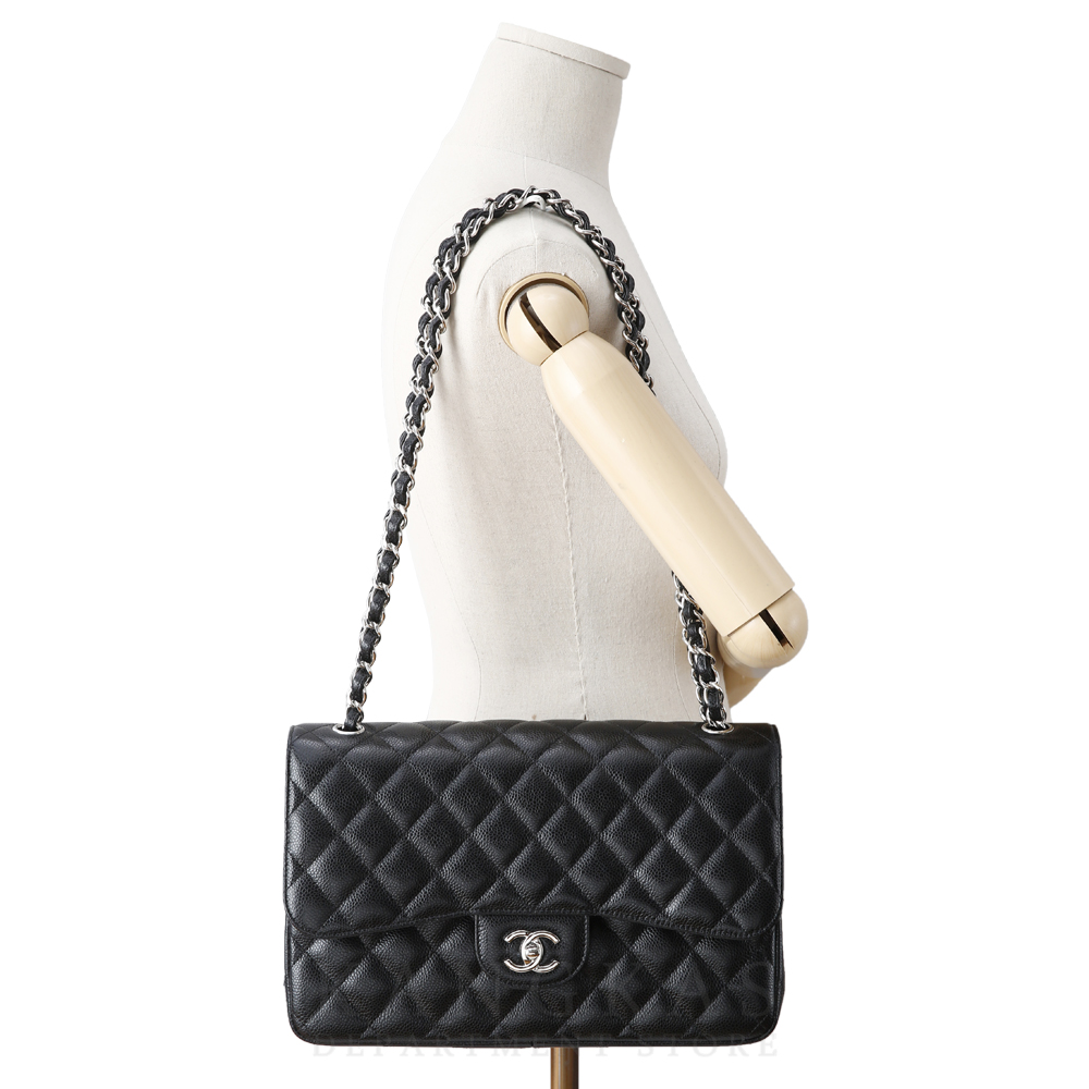 CHANEL(USED)샤넬 클래식 캐비어 점보 블랙