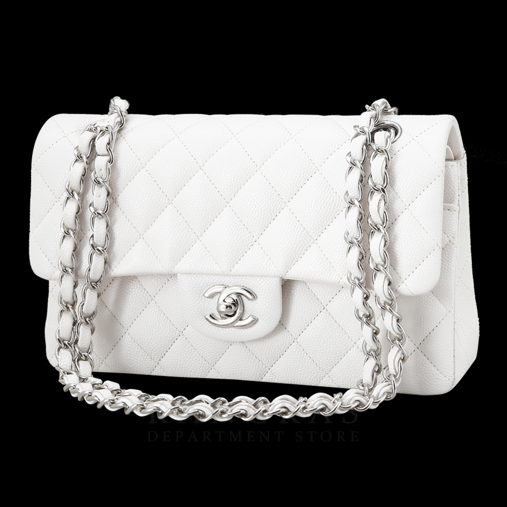 CHANEL(USED)샤넬 클래식 캐비어 스몰 화이트