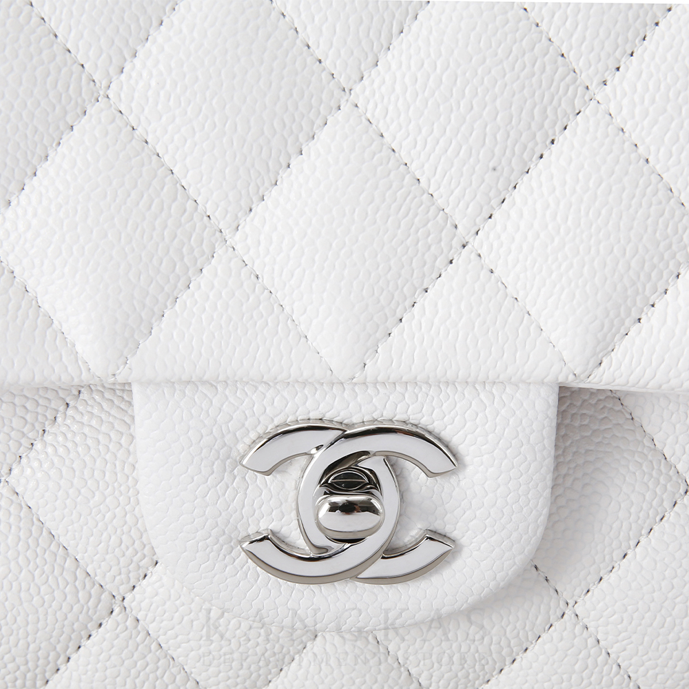 CHANEL(USED)샤넬 클래식 캐비어 스몰 화이트