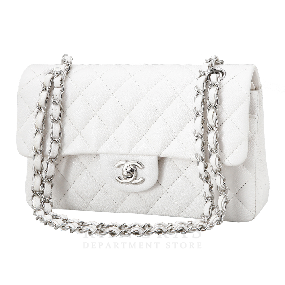 CHANEL(USED)샤넬 클래식 캐비어 스몰 화이트