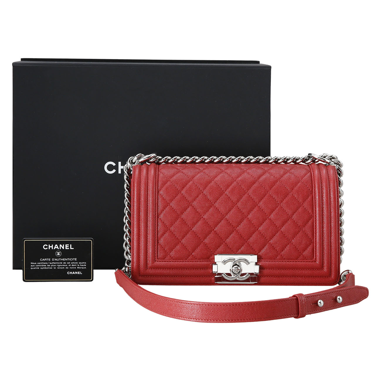 CHANEL(USED)샤넬 보이샤넬 캐비어 미듐