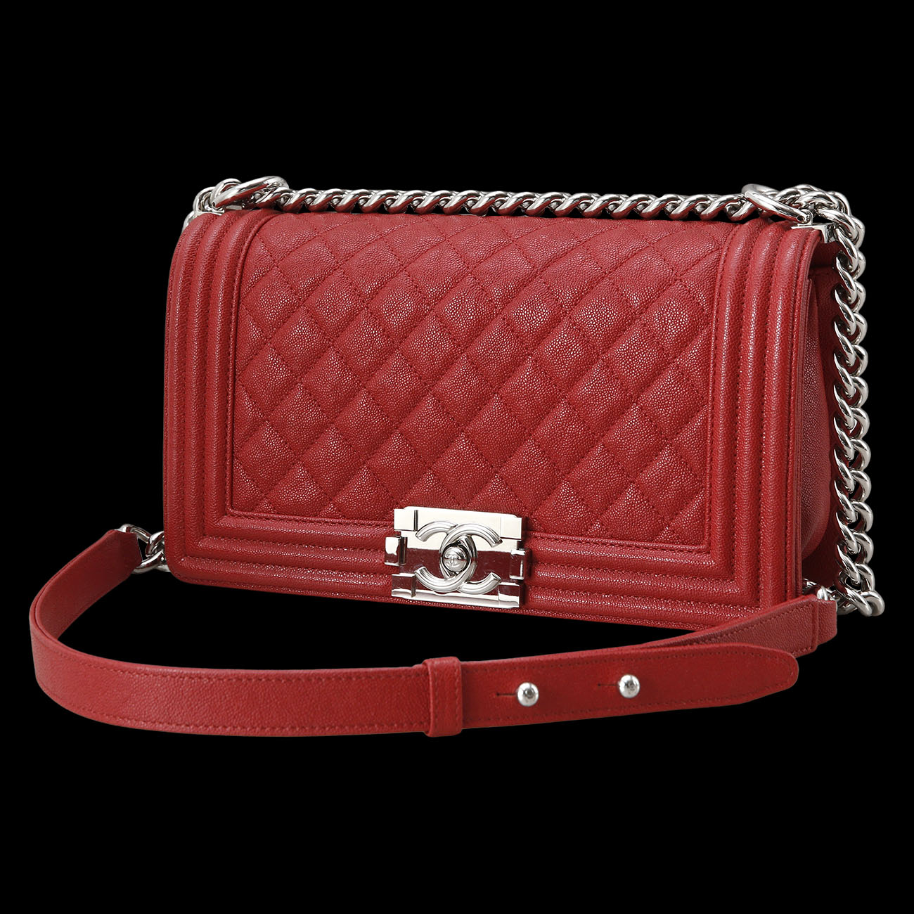 CHANEL(USED)샤넬 보이샤넬 캐비어 미듐