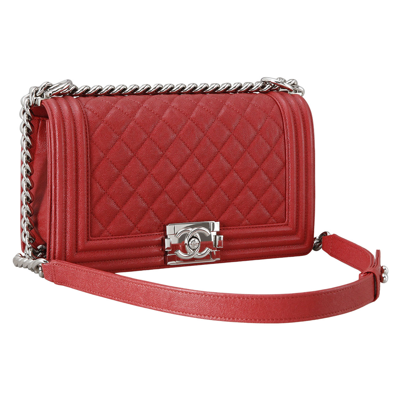 CHANEL(USED)샤넬 보이샤넬 캐비어 미듐