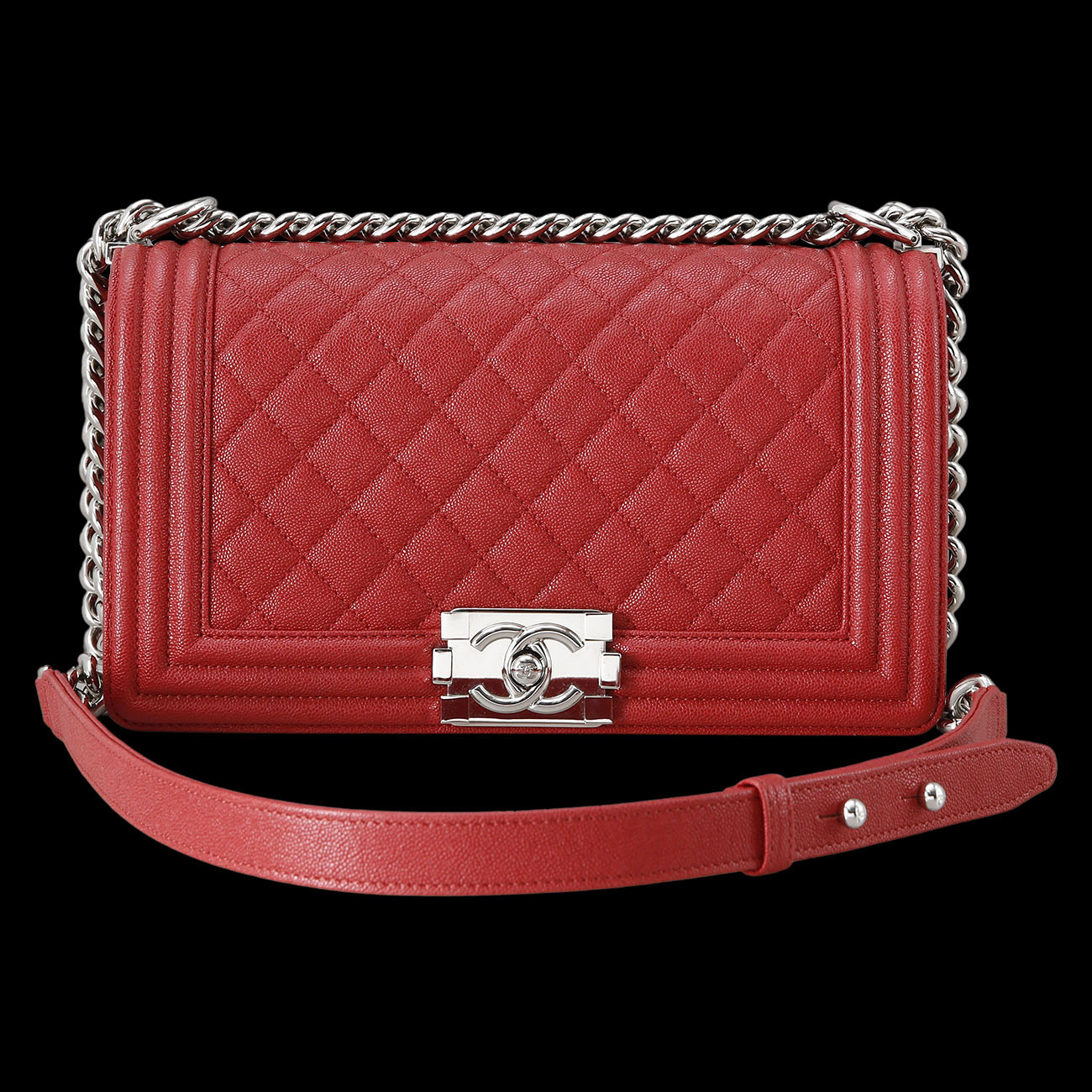CHANEL(USED)샤넬 보이샤넬 캐비어 미듐