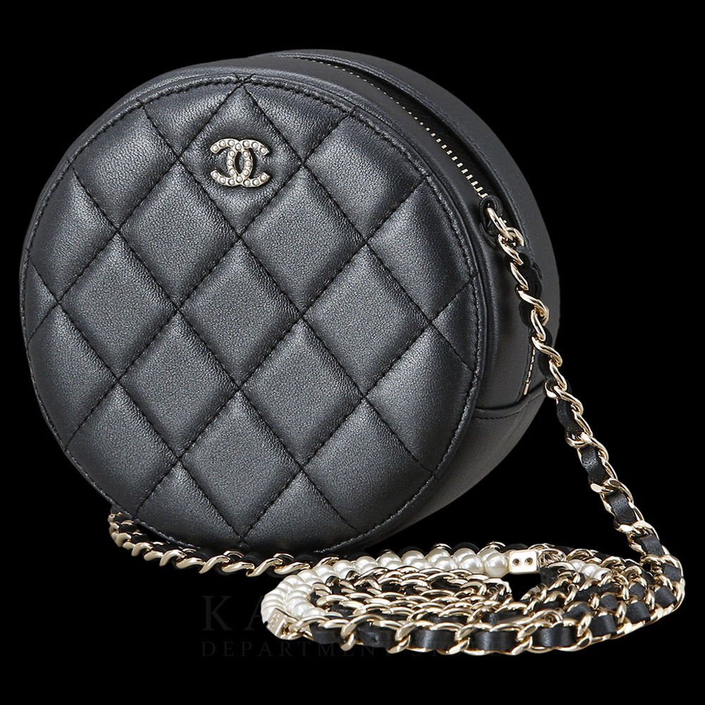 CHANEL(USED)샤넬 시즌 진주 스트랩 라운드 백