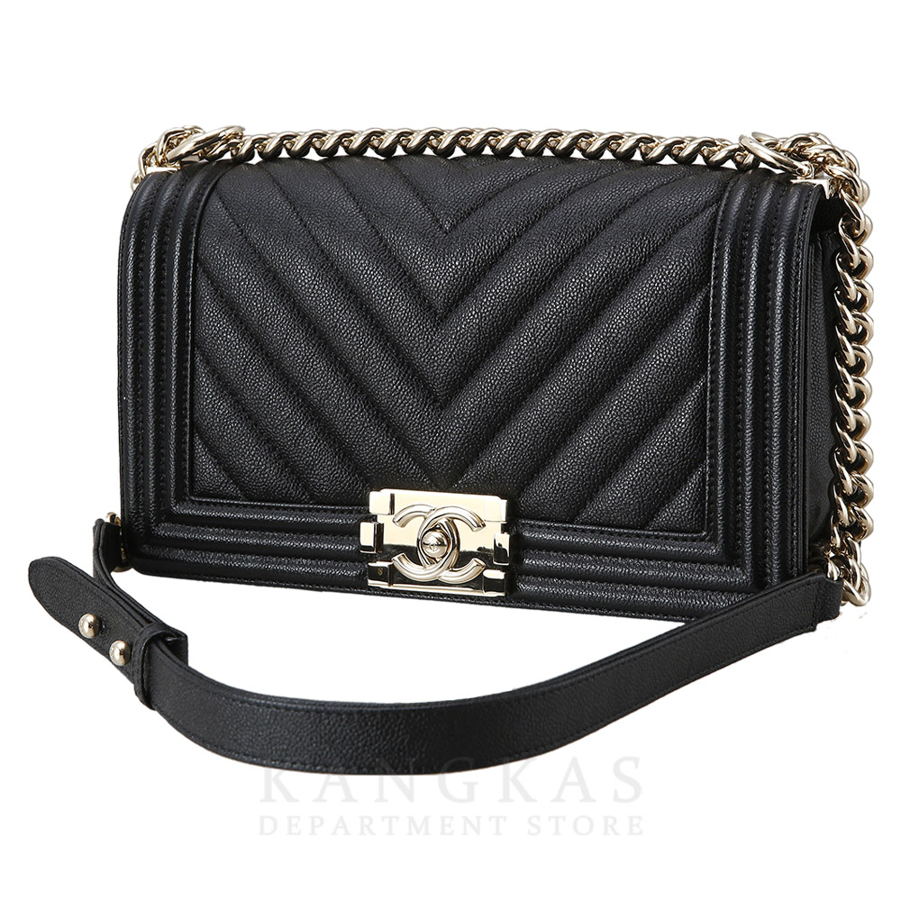 CHANEL(USED)샤넬 캐비어 쉐브론 보이샤넬 미듐
